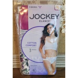 Jockey Elance 100% Cotton Brief Underwear - Women's Size 7 / L - 3 Pack - New